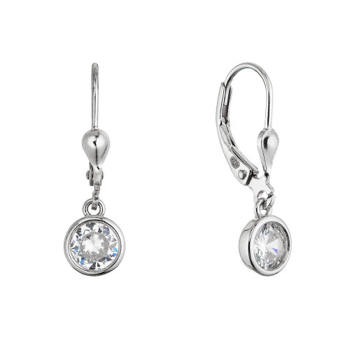 Strieborné náušnice so zaveseným zirkónom
