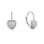 Strieborné visiace náušnice srdiečka