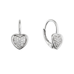 Strieborné visiace náušnice srdiečka