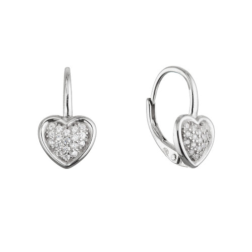 Strieborné visiace náušnice srdiečka