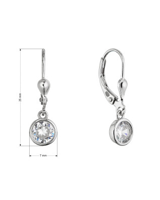 Strieborné náušnice so zaveseným zirkónom