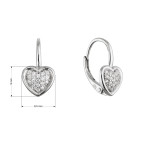 Strieborné visiace náušnice srdiečka