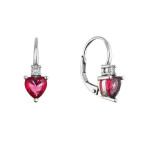 Strieborné visiace náušnice srdiečka