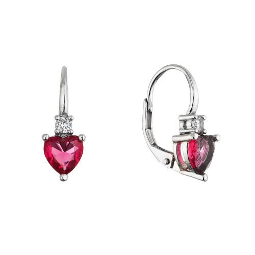 Strieborné visiace náušnice srdiečka