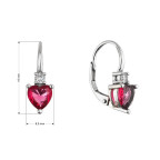 Strieborné visiace náušnice srdiečka