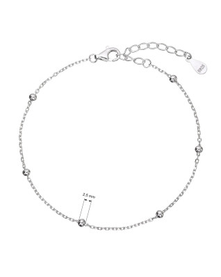 Strieborný náramok s guličkami