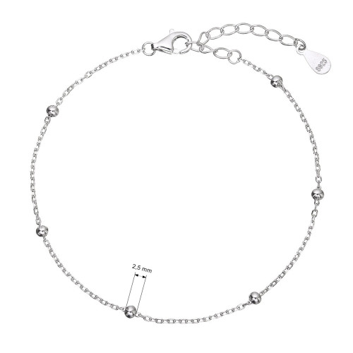 Strieborný náramok s guličkami