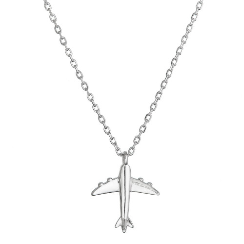 Strieborný náhrdelník lietadlo