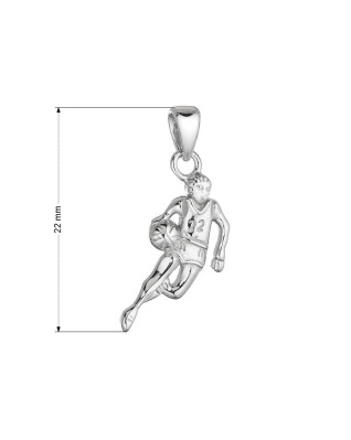Strieborný prívesok basketbalista
