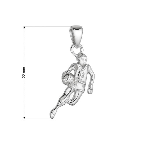 Strieborný prívesok basketbalista