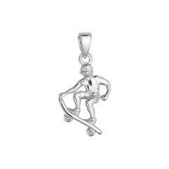 Strieborný prívesok skateboardista