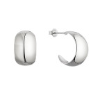 Strieborné náušnice lesklé polkruhy