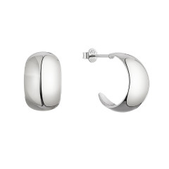 Strieborné náušnice lesklé polkruhy