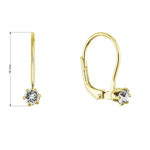 Pozlátené visiace náušnice so Swarovski kryštálom