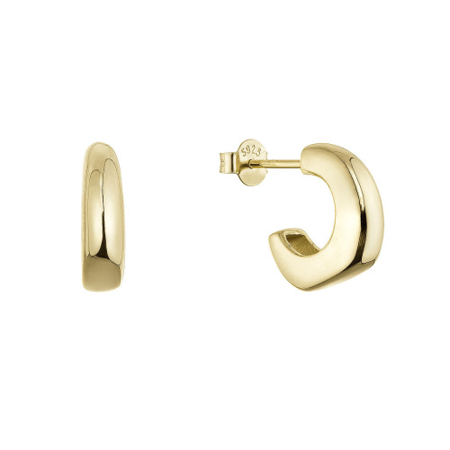 Pozlátené strieborné náušnice hranaté kruhy