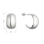 Strieborné náušnice lesklé polkruhy