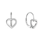 Strieborné náušnice srdca