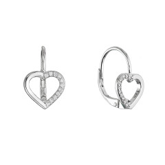 Strieborné náušnice srdca