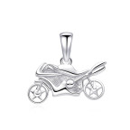 Strieborný prívesok motorka
