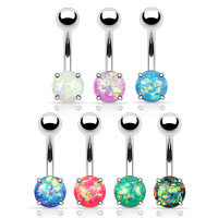 Piercing do pupku živičný opál 8 mm