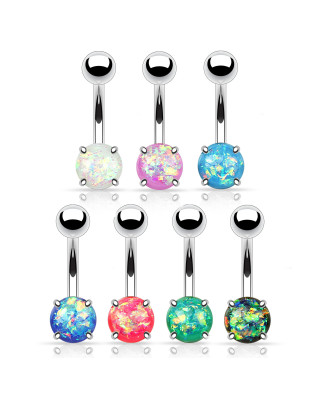 Piercing do pupku živičný opál 8 mm