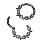 Čierny oceľový kruh - helix / cartilage / septum piercing