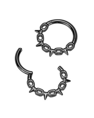 Čierny oceľový kruh - helix / cartilage / septum piercing