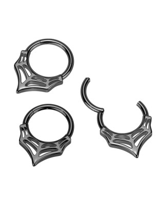 Čierny oceľový kruh - helix / cartilage / septum piercing