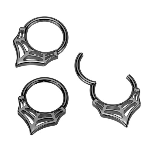 Čierny oceľový kruh - helix / cartilage / septum piercing