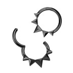 Čierny oceľový kruh - helix / cartilage / septum piercing