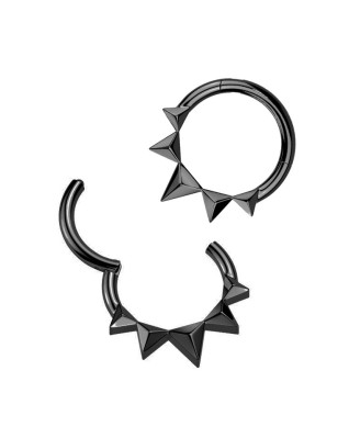 Čierny oceľový kruh - helix / cartilage / septum piercing