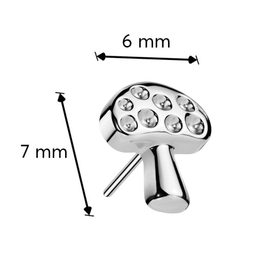 Ozdobná časť muchotrávka k PUSH IN piercingu TITAN