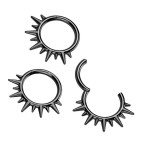 Čierny oceľový kruh - helix / cartilage / septum piercing