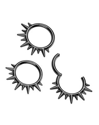 Čierny oceľový kruh - helix / cartilage / septum piercing