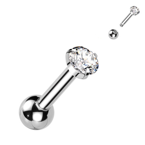 Cartilage piercing do ucha, číry zirkón 3 mm