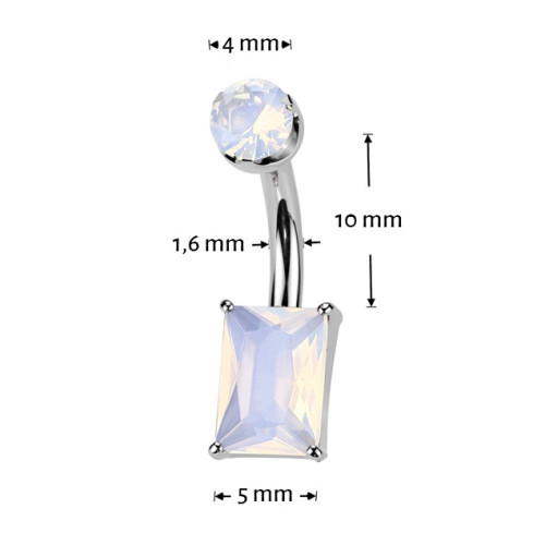 Piercing do pupku obdĺžnik - TITAN, Ruženín