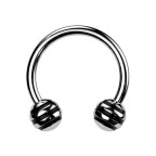 Piercing - podkova - čierne prúžky