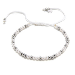 Náramok prírodnými perlami, striebro AG925