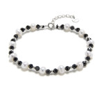 Minerálny náramok prírodný Spinel a perličky, striebro AG925