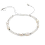 Náramok prírodnými perlami, striebro AG925