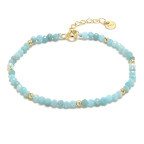 Pozlátený minerálny náramok prírodný Amazonit, striebro AG925