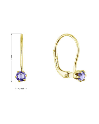 Pozlátené visiace náušnice s Preciosa kryštálom