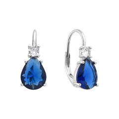 Strieborné dámske náušnice modré kvapky