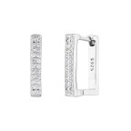 Strieborné hranaté náušnice so zirkónmi