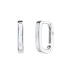 Strieborné hranaté náušnice s perleťou