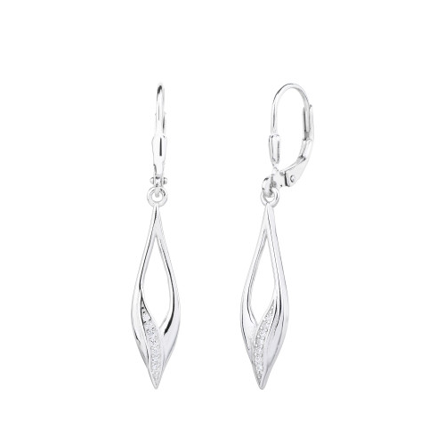 Strieborné visiace náušnice so zirkónmi