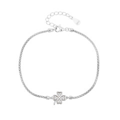 Strieborný náramok štvorlístok