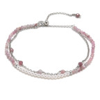 Minerálny náramok prírodný Turmalín a perličky, striebro AG925