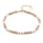 Minerálny náramok prírodný ružový Opál, striebro AG925