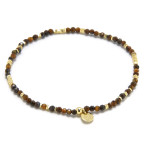 Minerálny náramok prírodný Tigrie oko, striebro AG925